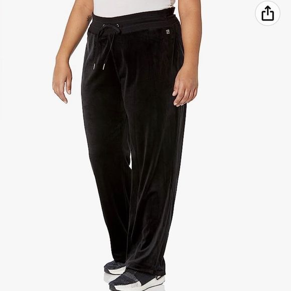 ⚫️⚫️⚫️ Calvin Klein Soft Wide Leg Comfortable Velour Pant Drawstring Waist - Picture 4 of 7